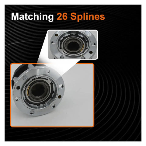 Close-up of Premium Badass Trail Ready Mechanical Hub Locks showing matching 26 splines for Suzuki Samurai and Jimny.