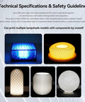 Dope 3D Printer LED Lamp Kit 001 with 24 Key Remote Control and 16 Color RGB Lighting for Enclosures, showcasing diverse lamp designs.