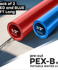 DIY Friendly PEX B Tubing Sticks 0.5 Inch By 4 Feet Red And Blue Potable Water And Hot Water Tubing For Indoor Outdoor Use Pre Cut Convenience Easy Install Replacement For Small Plumbing Jobs