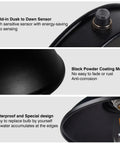Close-up of dusk to dawn sensor, black powder coating, waterproof design on Dusk to Dawn Exterior Barn Light With Gooseneck Design.