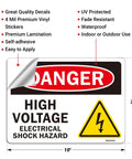 Heavy Duty Danger High Voltage Warning Signs Five Pack Tough As Nails Weatherproof Electrical Shock Hazard Decals 10x7 inches