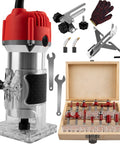 Compact Palm Wood Router Kit 110V 800W Electric Hand Trimmer With Gloves And 15 Router Bits For Precise Edge Finishing