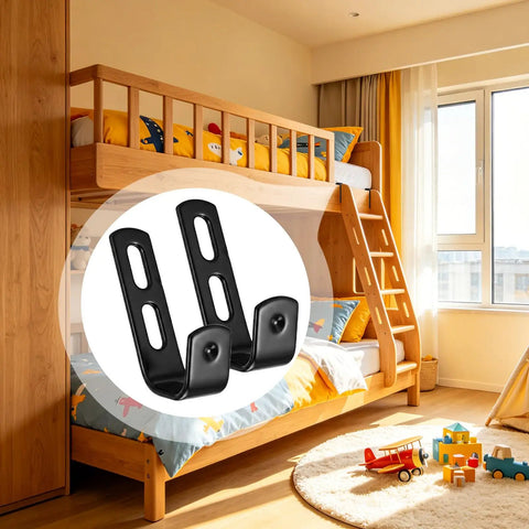 Top Shelf 4 Pack Bunk Bed Ladder Hook Brackets Crafted From Heavy Pvc Coated Stainless Steel Angled J Clips For Rv Replacement Hardware Parts Built Tough As Nails Guaranteed in a child's room.