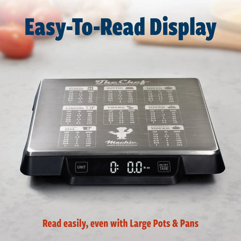 Heavy Duty Digital Kitchen Scale With 33 Pound Capacity And 1 Gram Precision for Baking, Cooking, and Meal Prep, easy read display