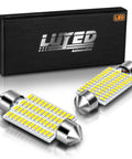 Xenon White LED Car Interior Bulbs 570 Lumens Each, 3.8W, 6500K, Pack of 2, Fits 211-2 212-2 214-2 578 569 with packaging