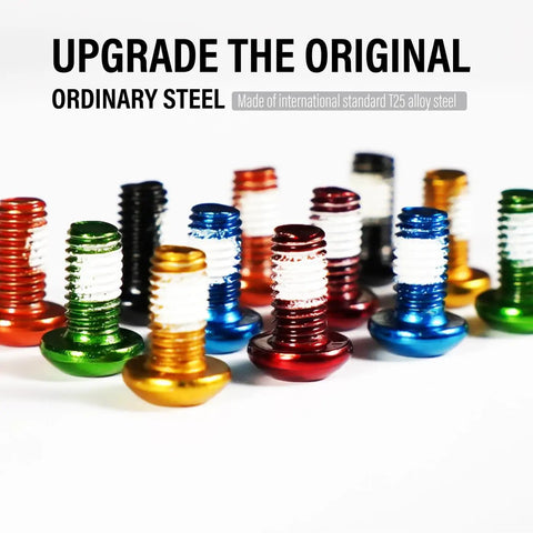 12 Pcs Bicycle Disc Brake Bolts 6 Bolt M5x10mm Stainless Steel Orange Finish Beefy Rotor Bolts for Mountain Bikes