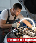 Mechanic using 30 Inch Bendable LED Flashlight Stick With Rechargeable Battery High Lumen Mechanic Light In 3 Modes For Tight Spaces Car Repairs Inspections Engine Bay Garage Projects under a car hood