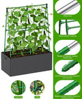 Adjustable A Shape Garden Trellis With Grow Bags For Climbing Vegetables And Flowers Metal Plant Support With Garden Netting