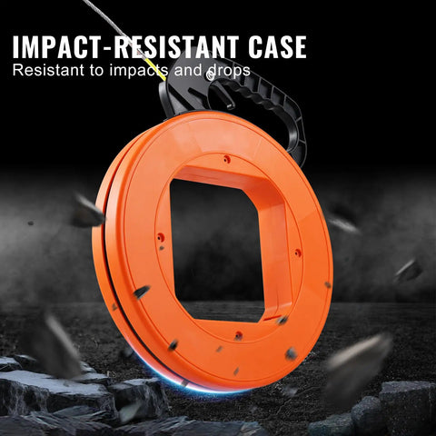 200 Ft Fiberglass Fish Tape For Electrical Wiring Glides Through Tight Cavities Like A Charm With Flexible Non Conductive Line Snake built in an impact-resistant case.