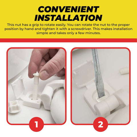Durable Plastic Toilet Seat Screws Replacement Kit With Nuts And Bolts For Toilet Easy Install And Tight Secure Fit No Wobble Includes High Quality Hardware For Quick Fix By Qualihome installation process