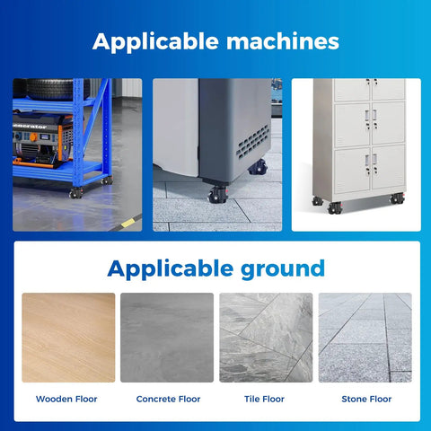 Heavy Duty Leveling Casters With Ratchet Arm 6600 Lbs Retractable Plate Swivel Workbench Castors on various machines and floors.