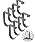 Heavy Duty Ceiling Mount Bike Hooks and Overhead Garage Storage Rack Add On Set With Eight Flat Hooks and Wall Hanger in black metal