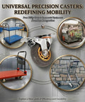 Universal Precision Casters, showcasing 3 Inch Heavy Duty Caster Wheels Set Of Four, Premium Rubber Casters with Total Lock Brakes.
