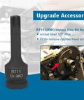 Ford Camshaft Holding Tool Kit For 3.5L/3.7L 4V Engines With Timing Alignment Holder And Tension Tool Pro Grade RT11 CrMo Impact Socket Set Glove shown in use on engine