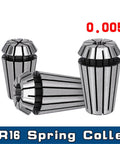 Top Tier Er16 Spring Collet Chuck For Cnc Engraving Machine 9Mm 0.005mm precision grip shown in three angles with detail.