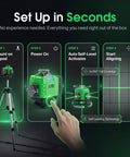 Self Leveling Green Laser Level With Tripod For Indoor Outdoor Use 360 Degree High Brightness 16 Line Layout Tool for setup steps