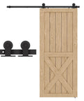 80" Sliding Barn Door Hardware Kit,Heavy Duty Top Mount Barn Door Track Kit,Black T Shape Hanger Set for Single Door Use