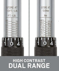3/8 Inch Drive Micrometer Torque Wrench With Audible Click For Precise Tightening 10 80 Ft Lb Range high contrast dual scale