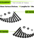 M3 Screw Kit Set With 2540 Pieces Packed With Socket Head And Flat Head M3 Screws From 4mm To 35mm, Zinc Plated Nuts Bolts Washers