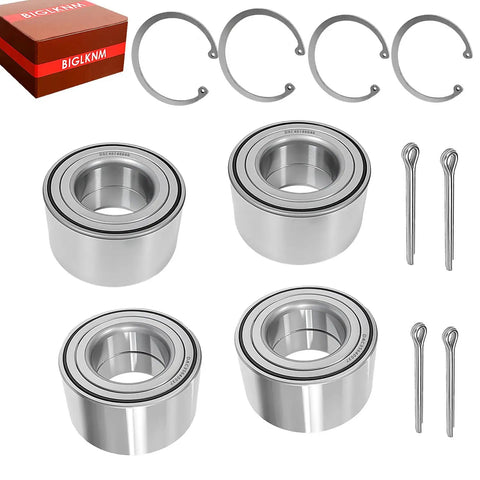 Four Pack Front And Rear Wheel Bearings For Atv Utv Compatible With Ace Ranger Sportsman And Hawkeye Models in silver with grease seals.