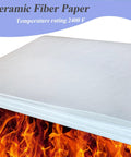Ceramic fiber paper sheets, white, high-temperature insulation, 24 x 33 in, 0.08 in thick, 3-pack