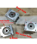 Built Tough One Piece Spiral Bevel Right Angle Gearbox With 8mm Keyway Bore Single Output Shaft For Direct 90 Degree Power Transfer Knocks It Out Of The Park Solid Torque Delivery Guaranteed To Perform showing detailed measurements.