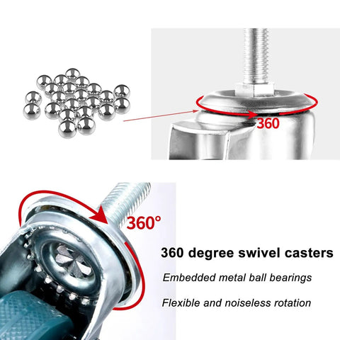 Rock Solid Swivel Casters With Secure Locking Brake Smooth As Butter Furniture Wheels Featuring M12 Threaded Stem And 75mm Diameter For Shelving Cabinets And Workbenches That Glide Effortlessly Daily