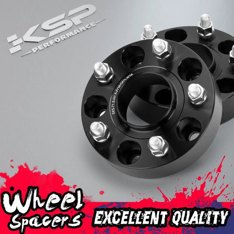 Built Tough Plug And Play 1.5 Inch Hubcentric Wheel Spacers Fit Jeep Wrangler Jk Jku And Grand Cherokee Wk 5x127 Pattern Forged 6061 Aluminum Set Of 4 Matte Black close-up view of two wheel spacers with bolts.