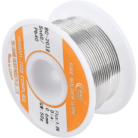 Helping Hand With Magnifying Glass For Soldering, Includes Bonus 60-40 Tin Lead Rosin Core Solder Wire spool on white background