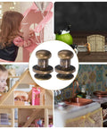 50 Piece Vintage Zinc Alloy Drawer Knobs Straight Up Durable Mini Cabinet Hardware Pulls For Boxes And Dressers Smooth Antique Bronze Finish in a dollhouse setting