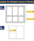 Diagram showing adjustable window security bars fit for vertical and sliding windows no larger than 16.73 inches.