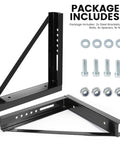 Heavy Duty Underbody Truck Toolbox Mounting Brackets Kit Welded Steel Bracket Set with hardware components for secure mounting.