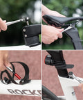 12-In-1 Portable Bike Repair Kit with aluminum ratchet wrench used on various bike parts including seat and frame