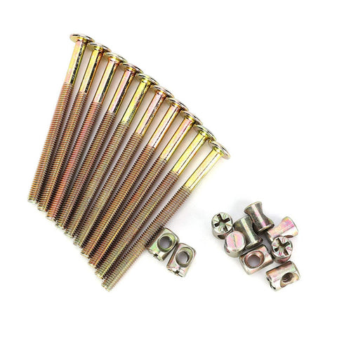 Durable M6 Bolts And Nuts Kit For Baby Cribs In Carbon Steel Hex Screws Set M6 40 60 80 90 100 150mm Includes Ten Bolts And Nuts