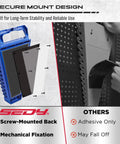 Comparison of the Eight Piece Magnetic Socket And Wrench Organizer Set with screw-mounted back against adhesive options.