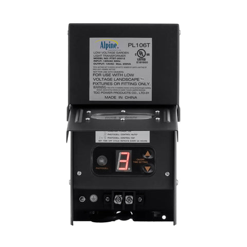 Outdoor 200 Watt Transformer With Photo Cell And Timer For Ponds And Fountains weather-resistant plastic unit