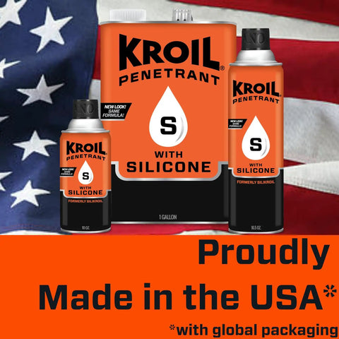 Rust Busting Penetrant With Silicone For Major Rust, Deep Penetrating Lubricant And Corrosion Inhibitor Oil, USA flag background