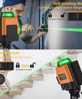Man using Self Leveling Alignment Laser Level For Construction With 8 Laser Lines And 360 Degree Horizontal And Vertical Beams