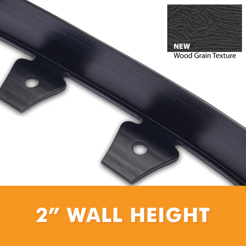 Close-up of 2-inch wall height flexible recycled plastic edging from Tall Wall No Dig Landscape Edging Kit for DIY Gardens