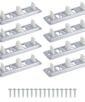 8 Pack Sliding Closet Door Floor Guides Set With 4 Metal Bases, 4 Plastic Plates And 8 Screws For Bypass Bottom Track Rails, Fits Doors From Three Quarters Inch To One And Three Eighths Inch Thick, Durable Nickel Plated Iron And Stainless Steel Hardware