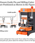 Pro Grade 120W Cutter And Manual Duplicator Copy Machine with guide pin and milling cutter diagram