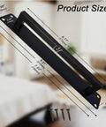 8.27 Inch Sliding Barn Door Handle Matte Black Stainless Surface Mount Kit With Full Hardware No Groove Cut Needed For Quick DIY Friendly Install Durable Modern Door Pull In One Pack Ideal For Cabinet Gates And Glass Doors, size view