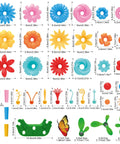 Various parts of Flower Garden Building Kit For Kids 3 To 7 Years Old With 148 Piece Set And Storage Case Educational STEM Toy.