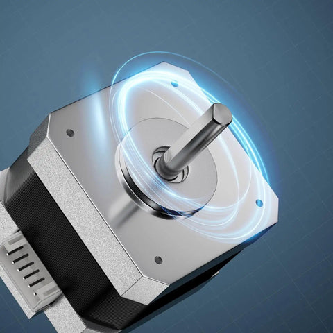 Heavy Hitter 4240 Stepper Motor For Creality Ender 3 Ender 3 Pro CR10 Series 3D Printers close-up view of motor shaft spinning.