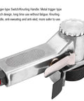 Close-up of ergonomic handle on 20mm Pneumatic Air Belt Sander Polisher For Metal Wood Plastic with knurling design