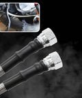 70 Inch Transmission Cooler Lines Kit With 6AN Hose Fittings Universal Fit steel braided hoses and fittings close-up