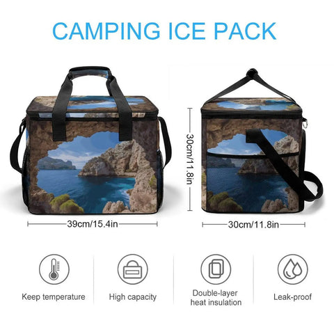 Insulated Picnic Backpack Tote Bag 30L Large Capacity Cooler Bag With Leakproof Waterproof Design For Beach Camping And BBQ