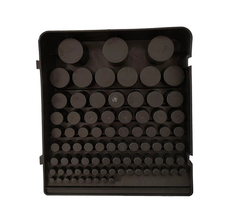 Top view of All In One CNC Tool Storage Case for Milling Cutters Reamers and Drill Bits Organizer with round compartments.