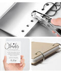 One Inch Binder Rings Set Of Fifty With Nickel Plated Metal Rings Includes Key Ring Clip And Hole Puncher in use for DIY projects