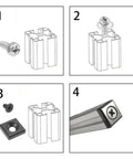 End Caps For 2020 Series European Standard Aluminum Profiles, Zinc Alloy, 12 Pack, Black, T-Slot Profile Accessories, Includes 24 M6 Triangle Screws With 12 Taps And 12 Mounting Screws, Easy Install And Durable Build, 2020 aluminum profile end cap with screw